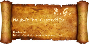 Mayböhm Gusztáv névjegykártya
